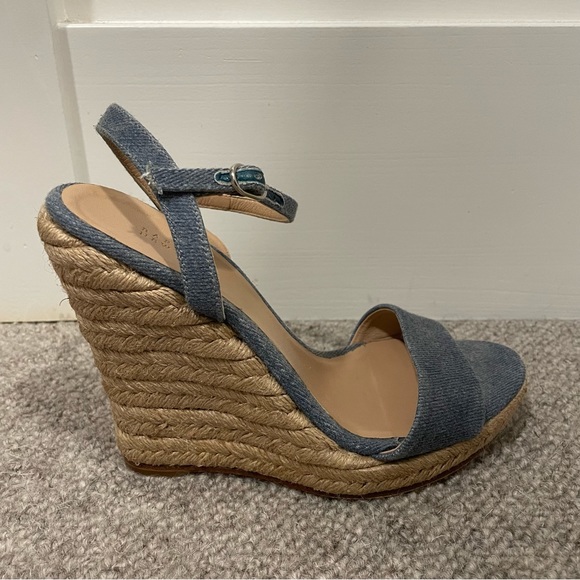 Barneys New York Denim Espadrille Wedges - Picture 4 of 7